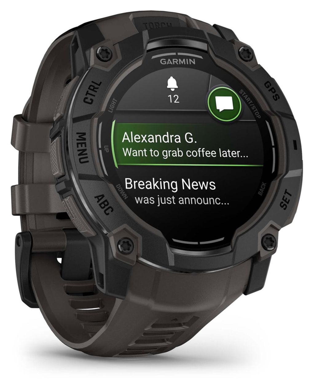 Instinct 3 Solar 50 mm Smartwatch Rund  (Schwarz) 