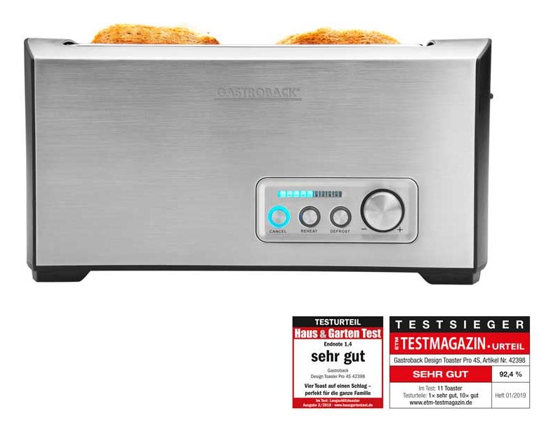 42398 Design Classic Toaster 1500 W 2 Scheibe(n) 9 Stufen  (Schwarz, Edelstahl) 