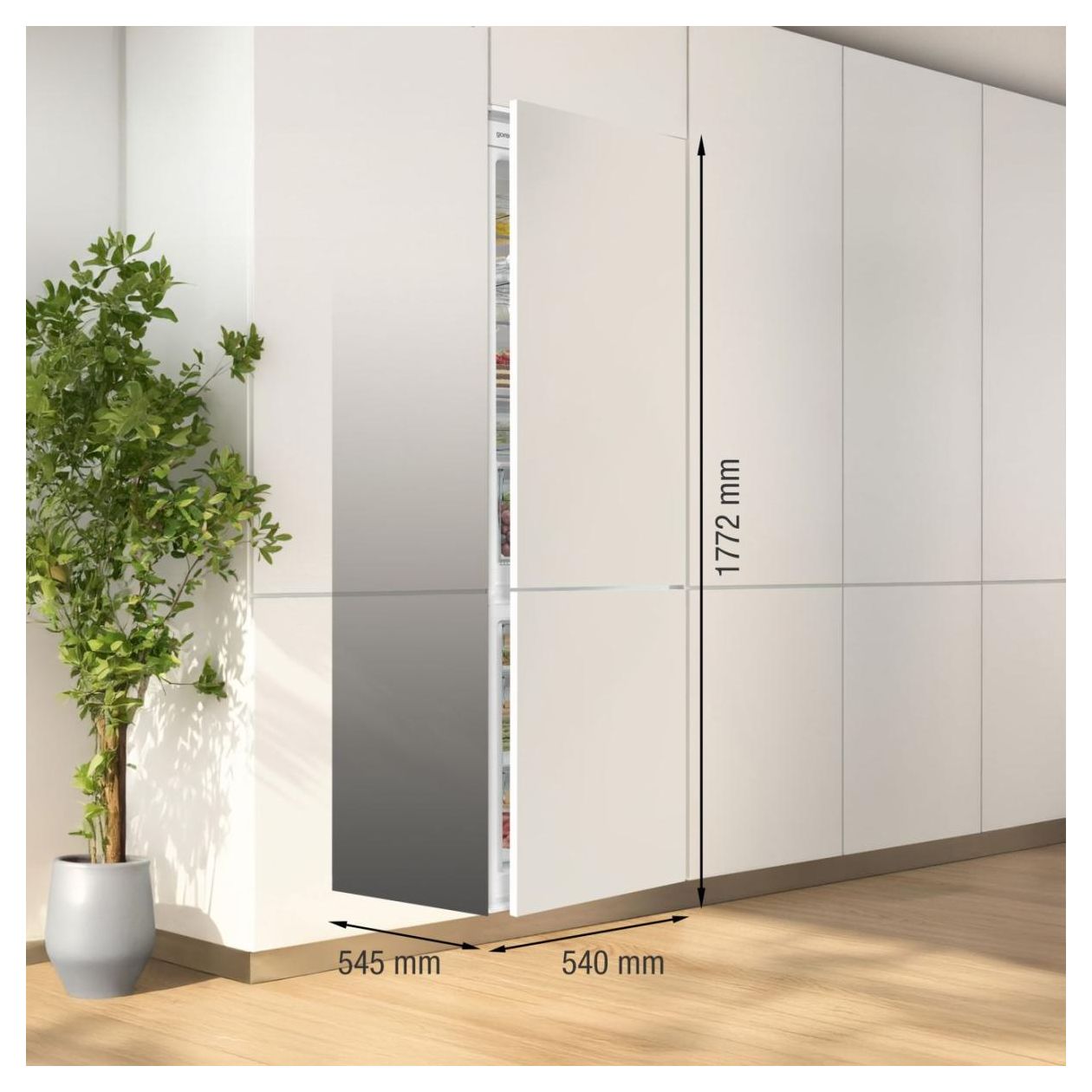 NRKI517D61WF 176 l / 76 l Einbau Kühl-/Gefrierkombination 188 kWh NoFrost 