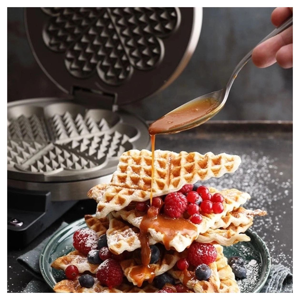 WA80 Waffeleisen Herz (Form) für 5 Waffel(n) 850 W 