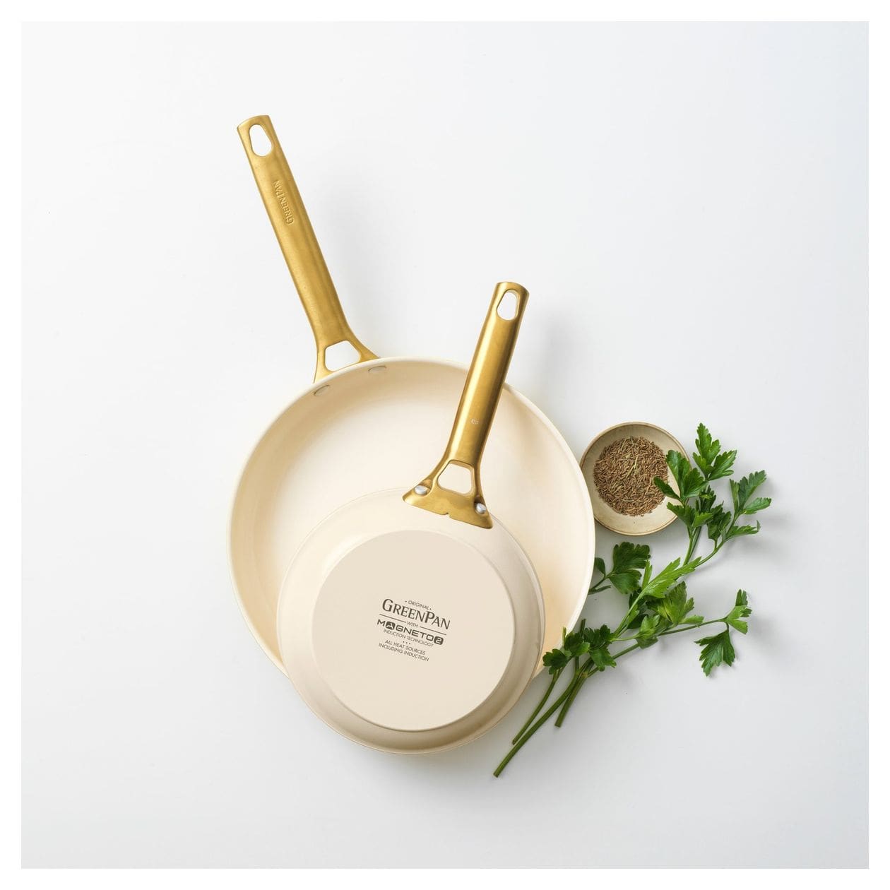 Padova Reserve Bratpfanne 2-er Set 20+26cm   (Cremefarben) 