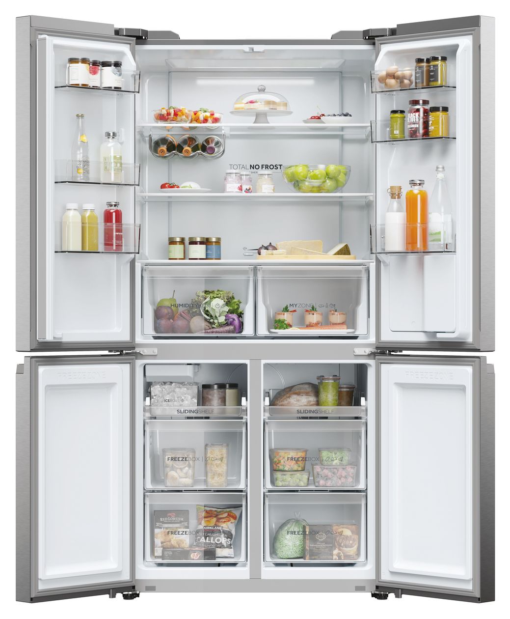 HCR5919EHMP Side-by-Side Kühl-/ Gefrierkombination 351 l / 174 l 329 kWh NoFrost 1900 mm x 908 mm  (Platin, Edelstahl) 