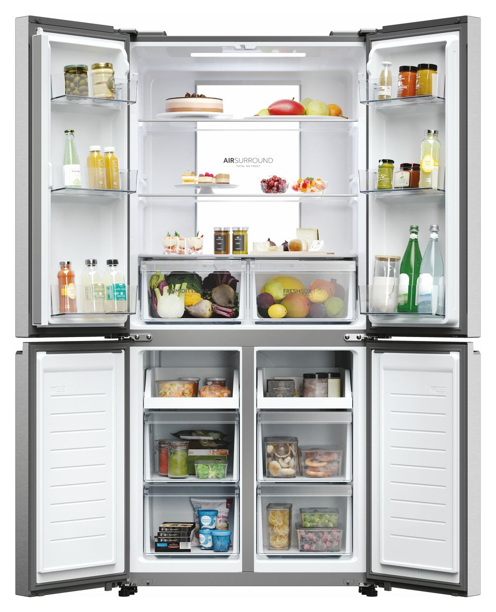 HCR7818DNMM Side-by-Side Kühl-/ Gefrierkombination 311 l / 156 l 226 kWh NoFrost 1815 mm x 833 mm  (Edelstahl) 
