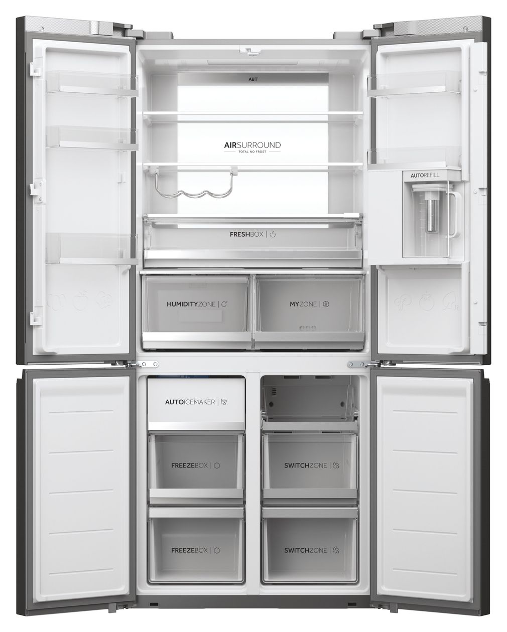 HCW7819EHMP Side-by-Side Kühl-/ Gefrierkombination 359 l / 177 l 319 kWh NoFrost 1925 mm x 830 mm  (Platin, Edelstahl) 