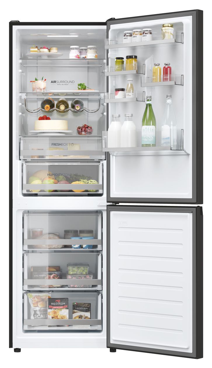 HDW3618DNPB 222 l / 119 l Kühl-Gefrierkombi freistehend NoFrost 204 kWh Jahr  (Schwarz) 