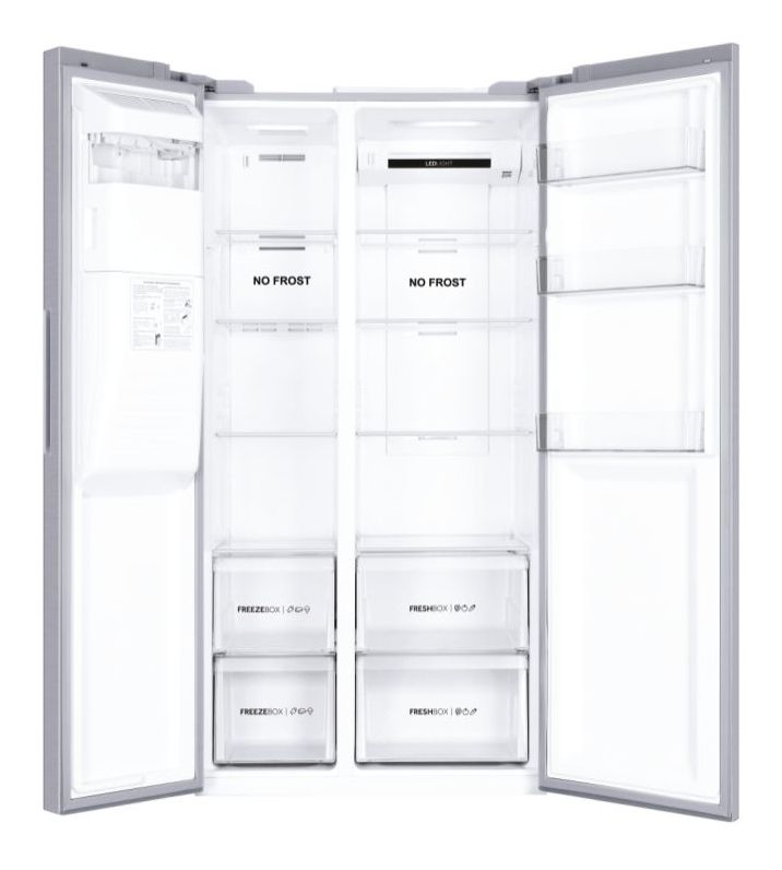 HSOGPIF9183 Side-by-Side Kühl-/ Gefrierkombination 337 l / 178 l 393 kWh NoFrost 1775 mm x 908 mm  (Silber) 