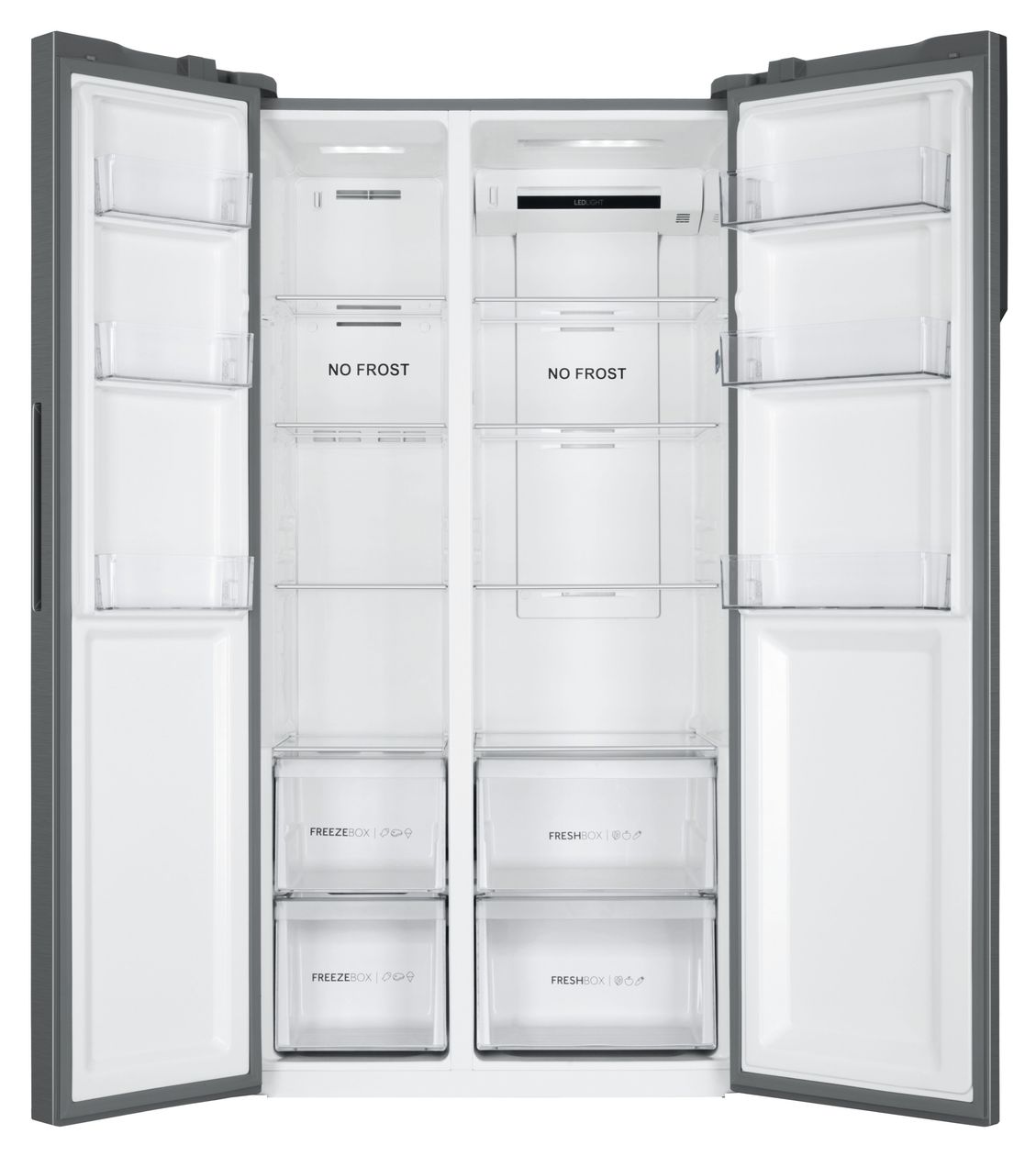 HSR3918ENPG Side-by-Side Kühl-/ Gefrierkombination 337 l / 191 l 317 kWh NoFrost 1775 mm x 908 mm  (Silber) 