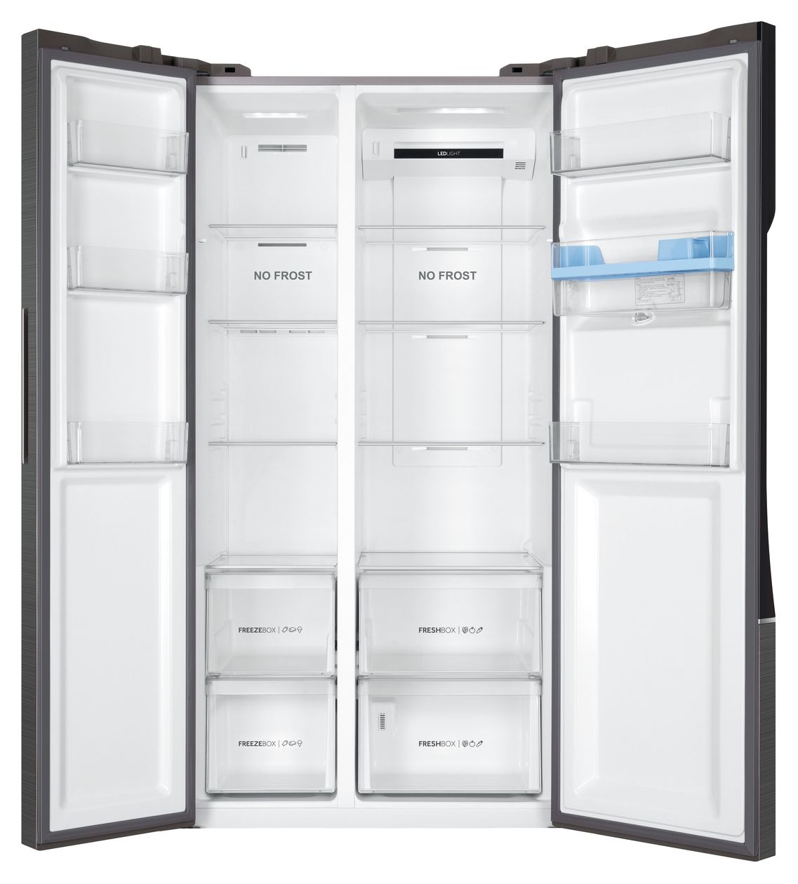 HSR3918EWPG Side-by-Side Kühl-/ Gefrierkombination 330 l / 191 l 317 kWh NoFrost 1775 mm x 908 mm  (Silber) 