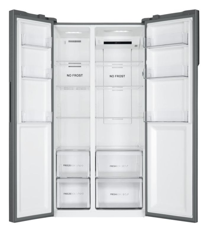 HSR3918FNPG Side-by-Side Kühl-/ Gefrierkombination 337 l / 191 l 399 kWh NoFrost 1775 mm x 908 mm  (Silber) 