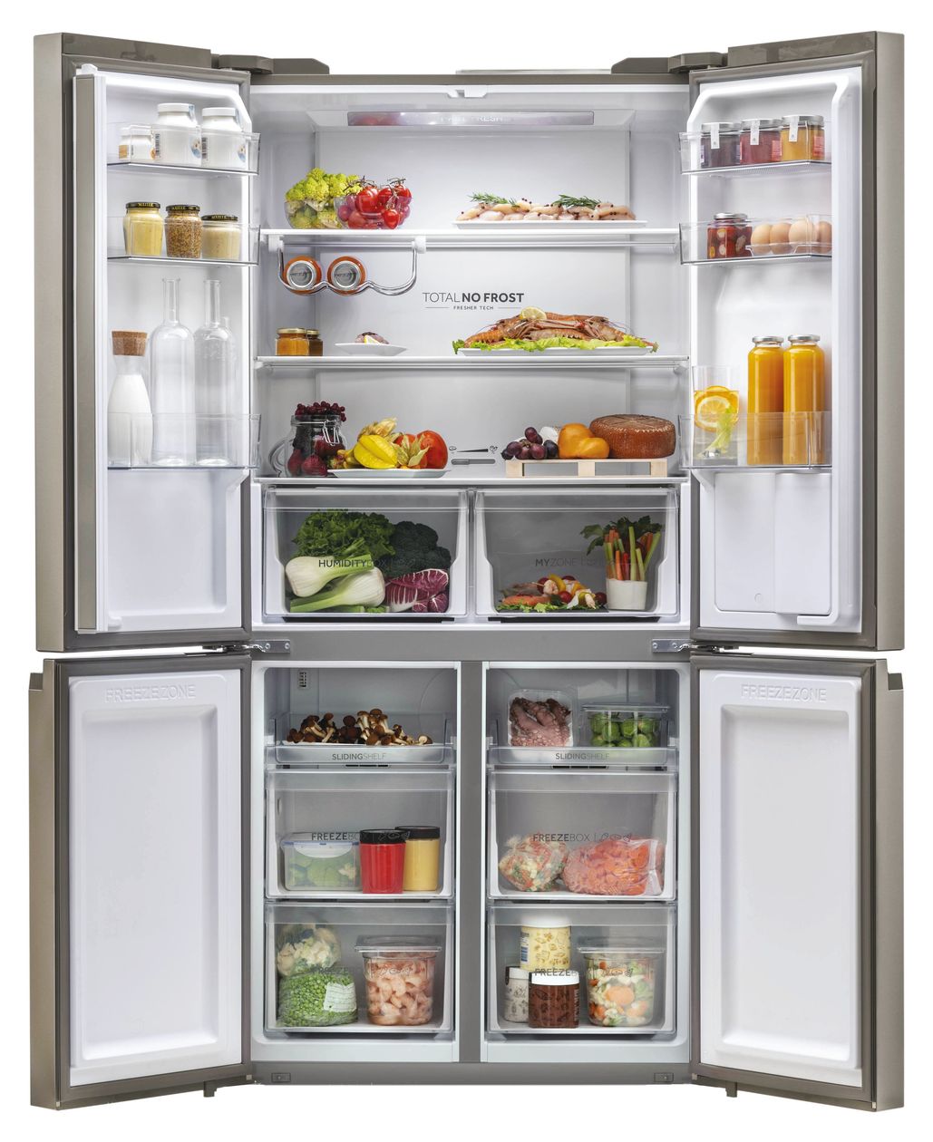 HTF-520WP7 Side-by-Side Kühl-/ Gefrierkombination 351 l / 174 l 360 kWh NoFrost 1900 mm x 908 mm  (Silber) 