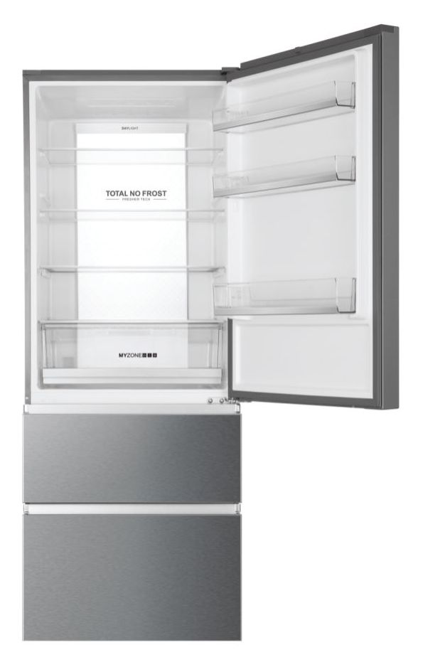 HTOPMNE7193 Side-by-Side Kühl-/ Gefrierkombination 310 l / 140 l 297 kWh NoFrost 1906 mm x 700 mm  (Platin, Edelstahl) 