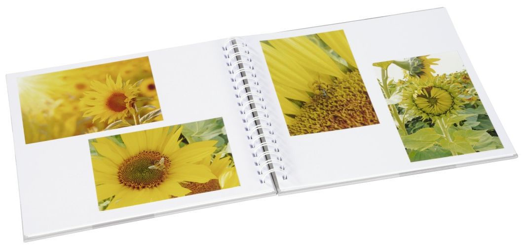 2654 Spiral-Album "Watercolor Flower" 50 weiße Seiten 28x24cm Weiß 