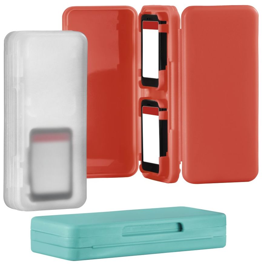 054693 Game-Case  für 12 Spiele, 4 Stück je Case Nintendo Switch (Blau, Rot, Transparent) 