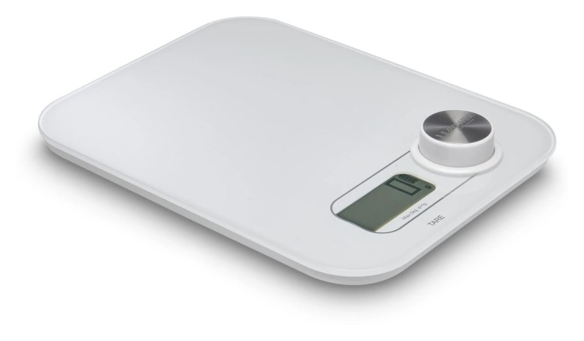 002912 Elektronische Küchenwaage bis 5 kg Genauigkeit 1 g  (Weiß) 