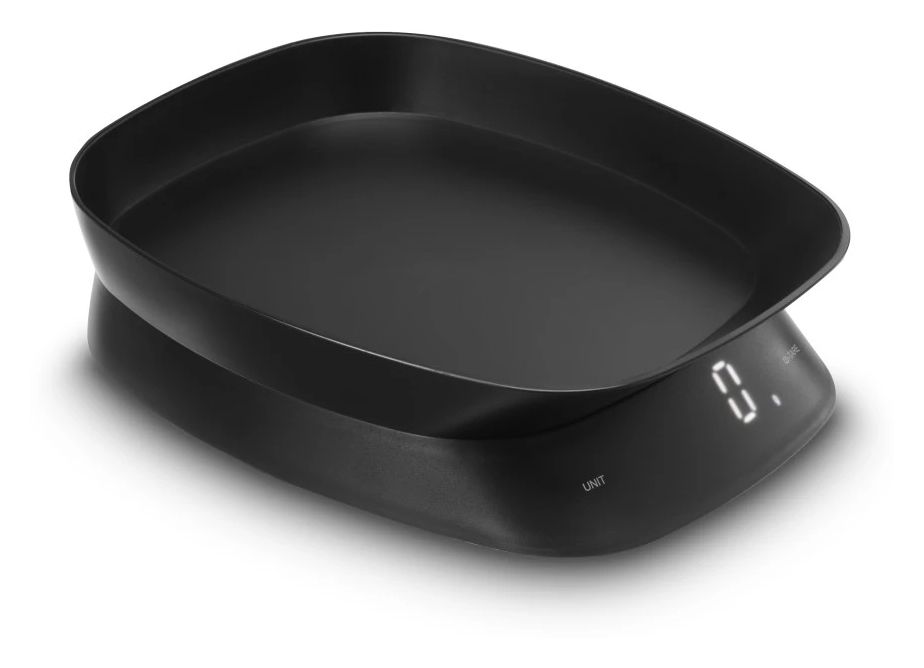 002914 Elektronische Küchenwaage bis 5 kg Genauigkeit 1 g  (Schwarz) 