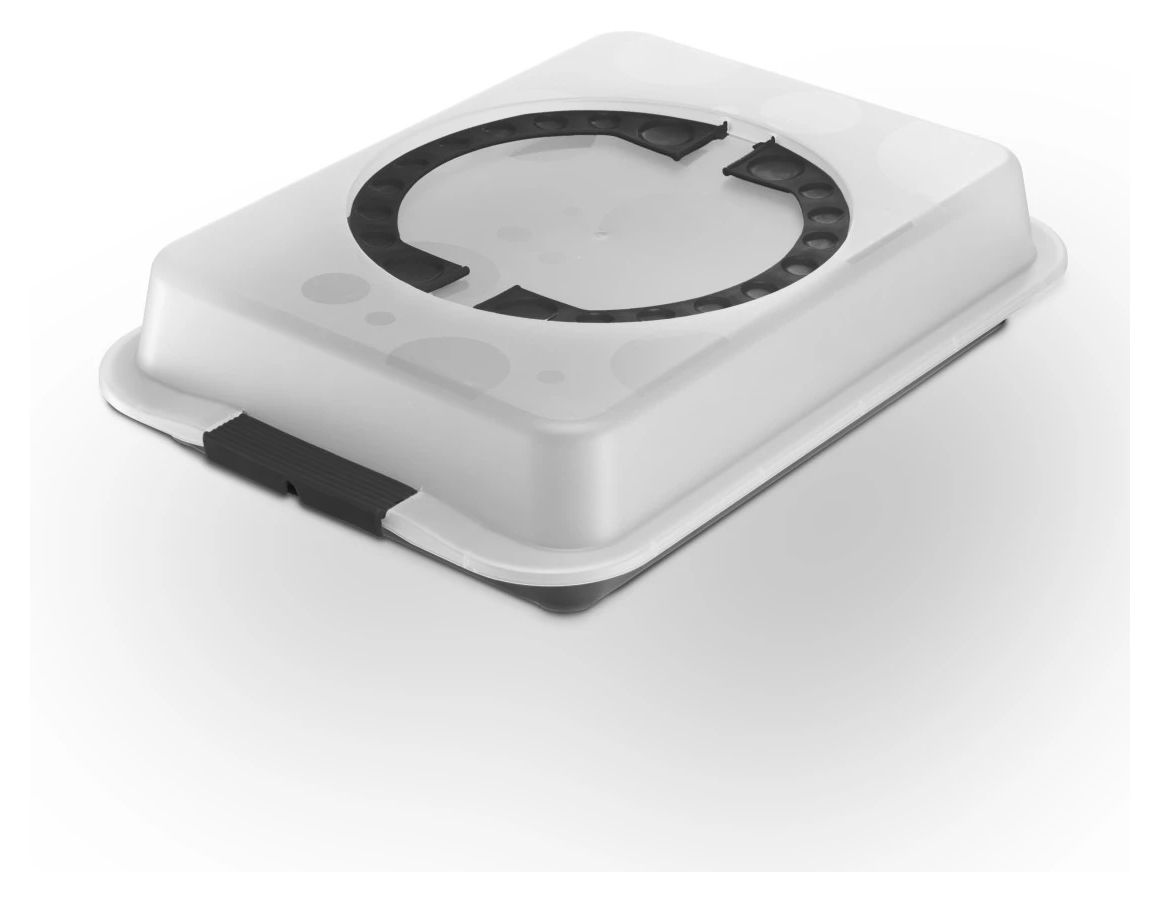 002939 Blechkuchen-Transportbox (Anthrazit/Transparent) 