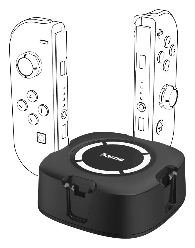 053686 Joy-Con 4-Way Charging Station Ladestation Nintendo Switch Kabelgebunden  (Schwarz) 