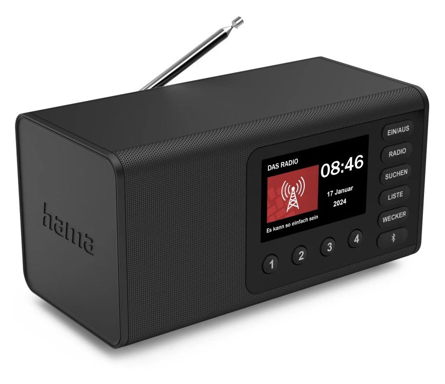 054260 DR1001 Bluetooth DAB, DAB+, FM Radio Persönlich  (Schwarz) 