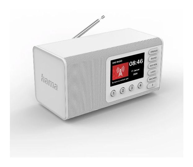 054297 DR1001BT Bluetooth DAB, DAB+, FM Radio Persönlich  (Weiß) 
