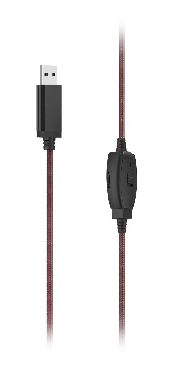139937 HS-USB400 V2 Over Ear Kopfhörer Kabelgebunden USB Typ-A  (Schwarz, Rot) 