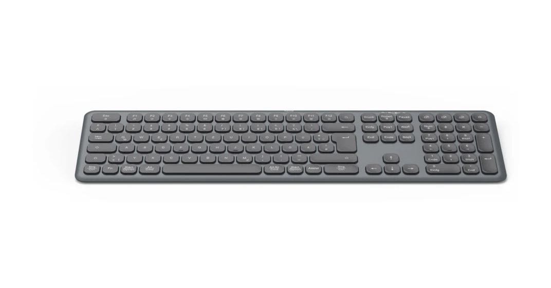 173063 WK-550 Heimbüro Tastatur RF Wireless + Bluetooth 2.4 GHz (Schwarz, Dunkles Grau) 