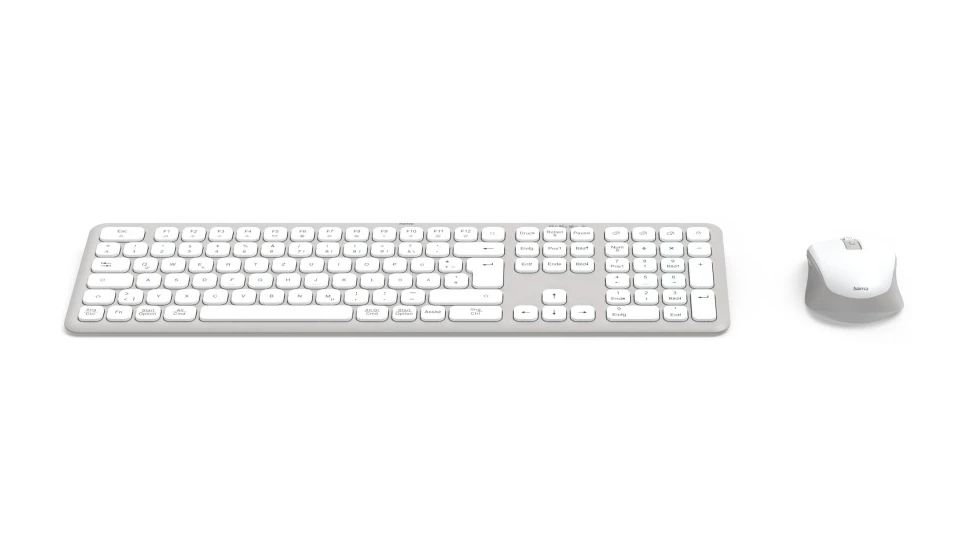 173066 WKM-550 Heimbüro Tastatur RF Wireless + Bluetooth 2.4 GHz  (Grau, Weiß) 
