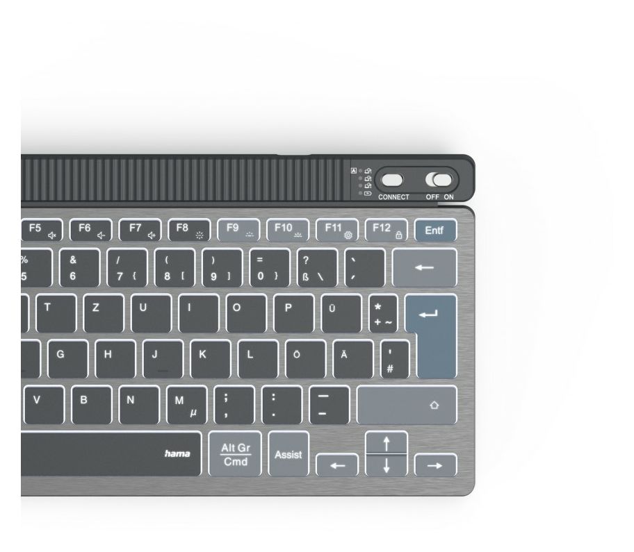 173067 WK-700 LED Heimbüro Tastatur Bluetooth 2.4 GHz (Anthrazit, Schwarz, Blau) 
