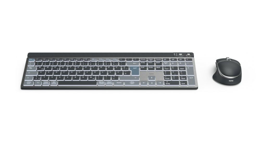 173069 WKM-750 LED Heimbüro Tastatur Bluetooth 2.4 GHz (Anthrazit, Schwarz, Blau) 