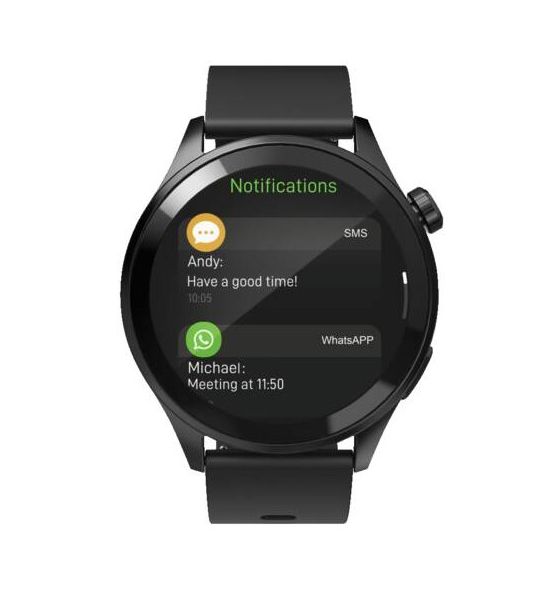 179055 6050 Smartwatch Rund IP68  (Schwarz) 