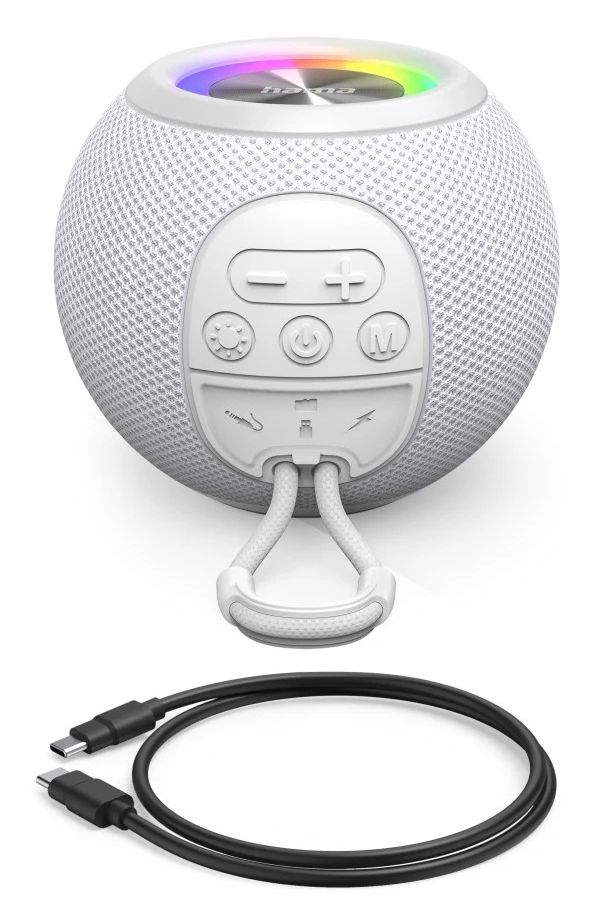 188238 Ball Shape 5 W Bluetooth Lautsprecher Laufzeit bis 10 h  (Weiß) 