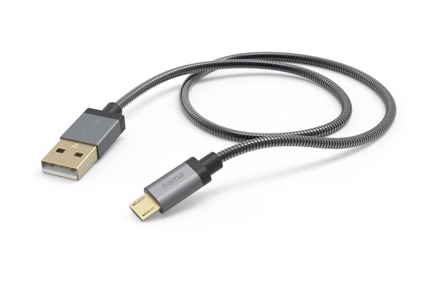 201549 Metall 0,48 Gbit/s Stecker USB A auf Micro-USB B 1,5 m  (Anthrazit) 