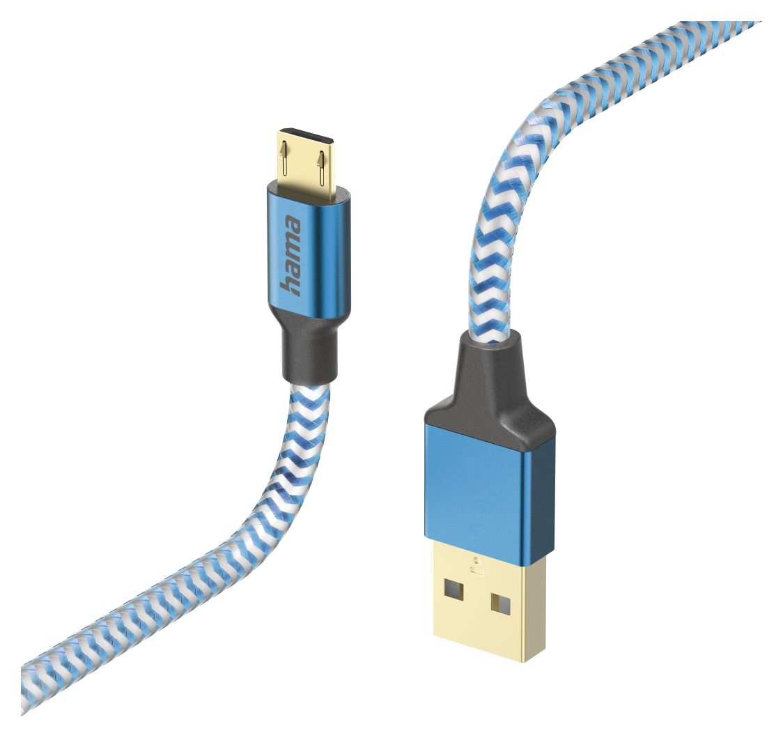 201555 Reflective 0,48 Gbit/s Stecker USB A auf Micro-USB B 1,5 m  (Blau) 