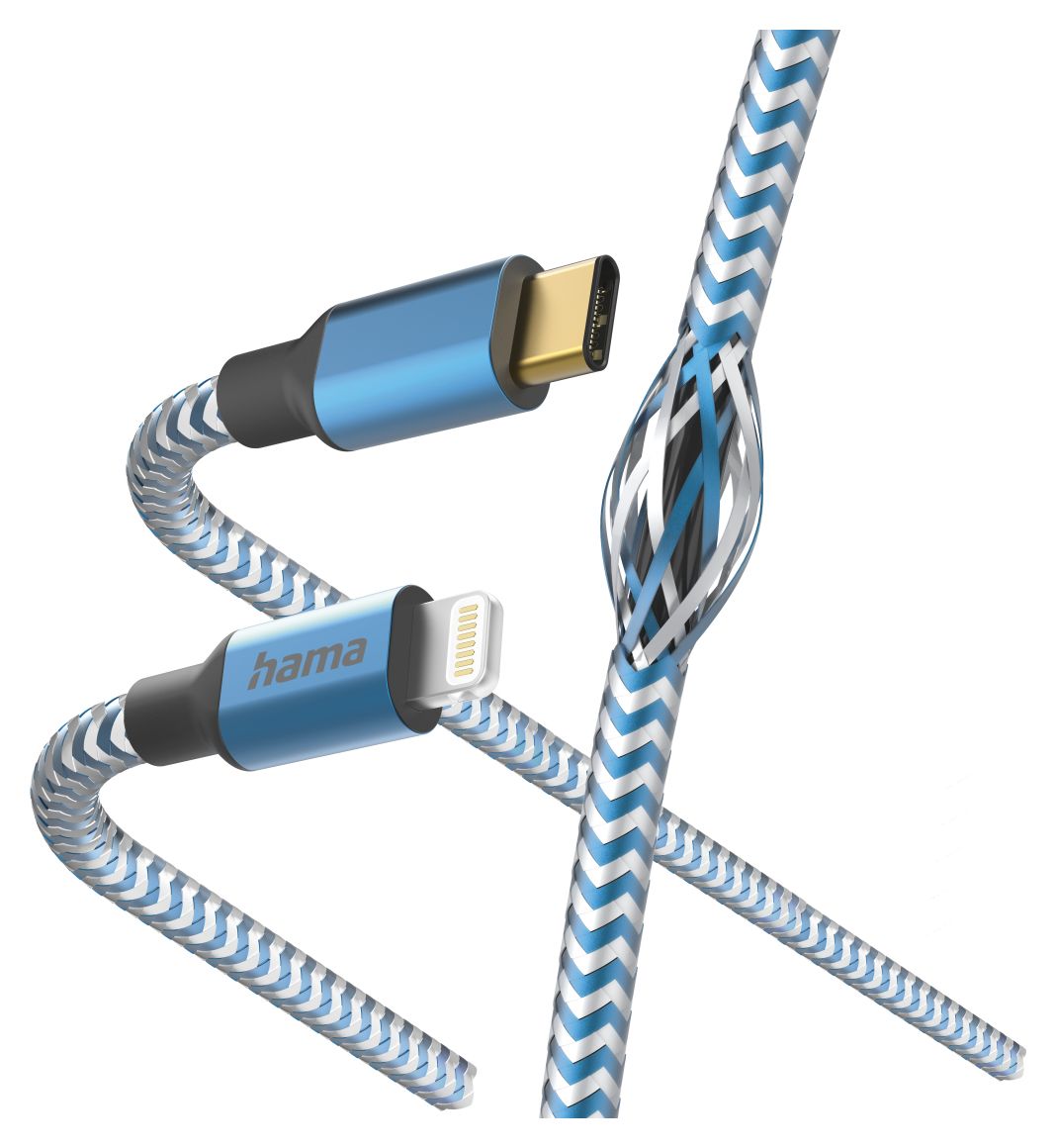 201561 Reflective Lightning auf USB C Männlich 1,5 m  (Blau) 