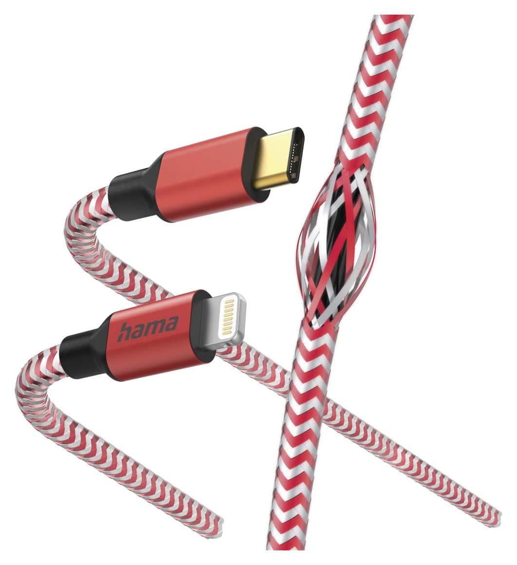 201562 Reflective Lightning auf USB C Männlich 1,5 m  (Rot) 