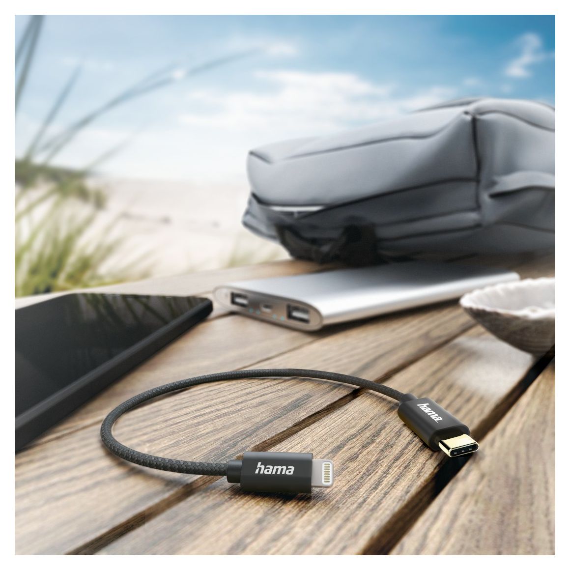 201601 Lightning auf USB C Männlich 0,2 m  (Schwarz) 
