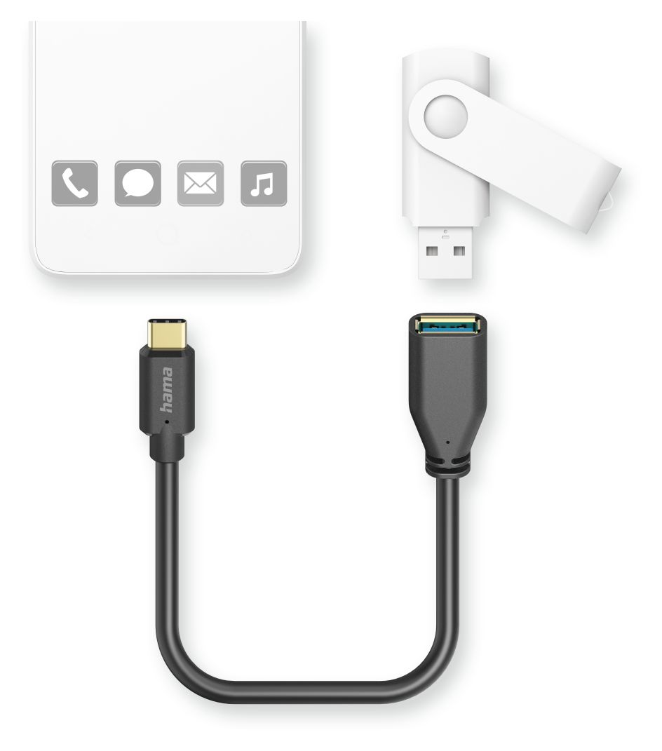 201605 5 Gbit/s USB C auf USB A Weiblich 0,15 m  (Schwarz) 