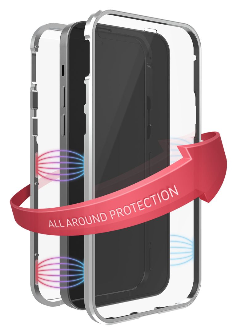 215169 360° Glass Cover für Apple iPhone 14 Pro  (Silber, Transparent) 
