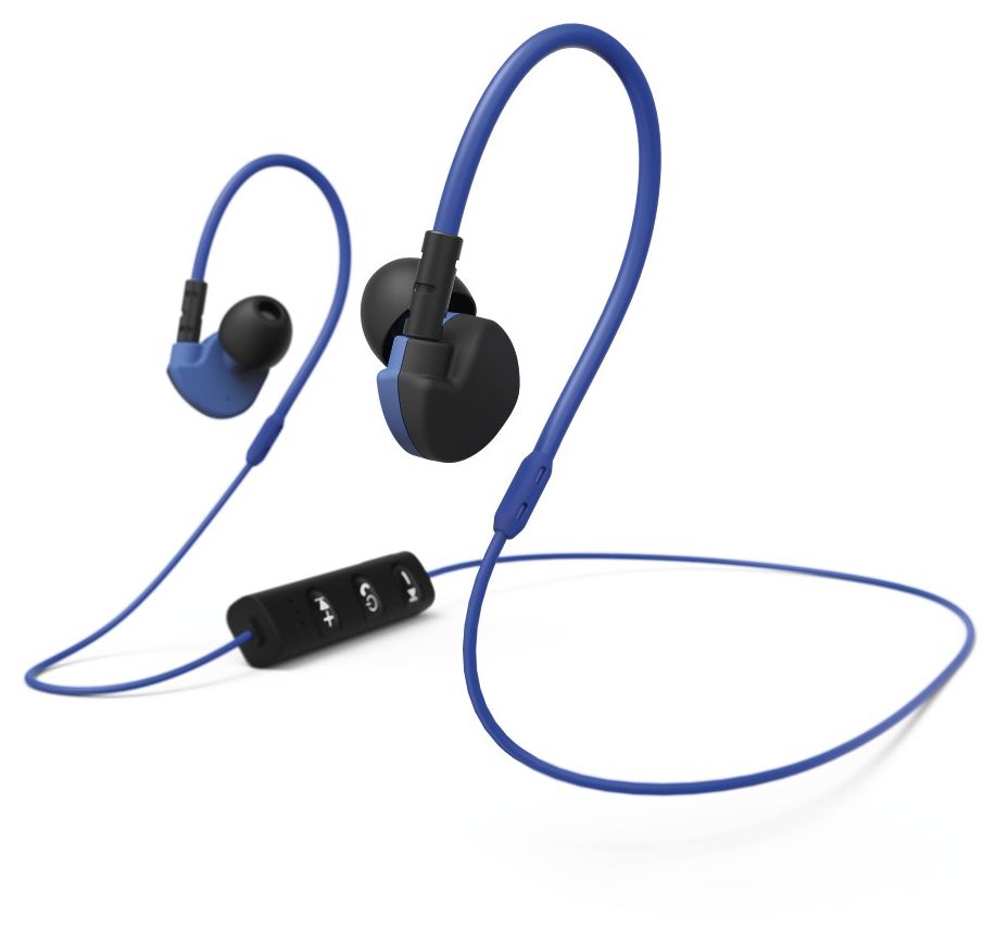 177096 Active BT Over Ear Bluetooth Kopfhörer kabellos (Schwarz, Blau) 