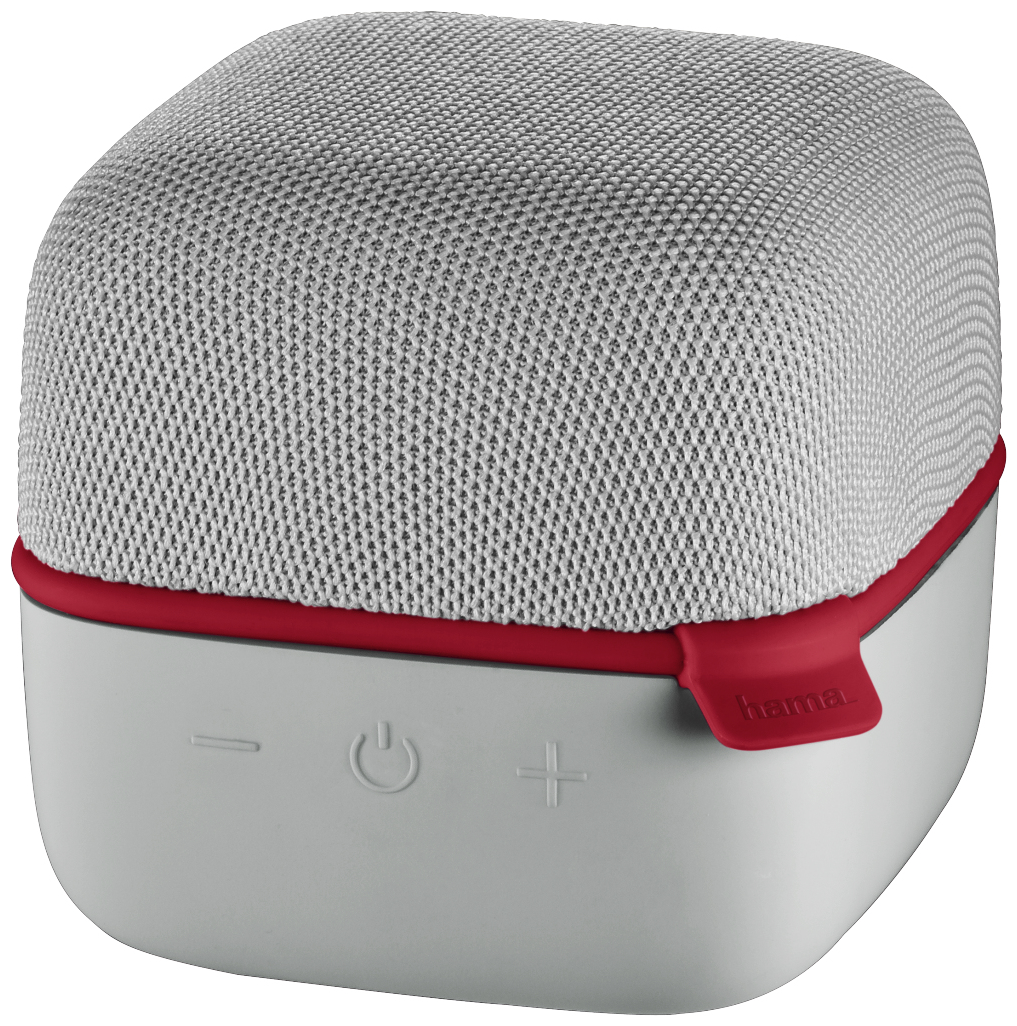 173157 Cube Bluetooth Lautsprecher (Grau, Rot) 