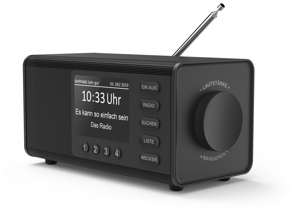 054897 DR1000DE DAB, DAB+, FM Radio (Schwarz) 