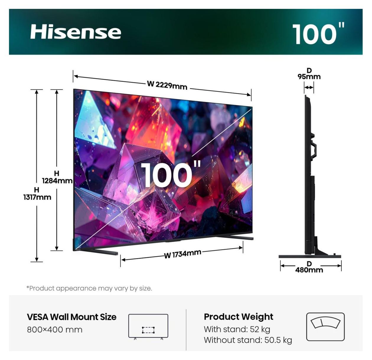 100Q7S Pro QLED 2,54 m (100 Zoll) Fernseher 4K Ultra HD VESA 800 x 400 mm 