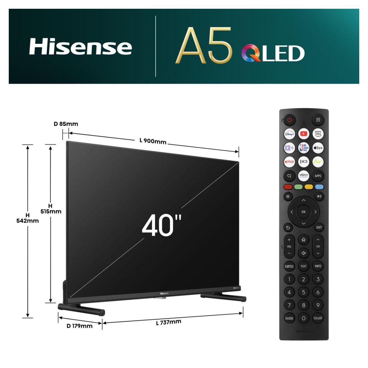 40A5NQ LED 101,6 cm (40 Zoll) Fernseher Full HD VESA 200 x 200 mm 