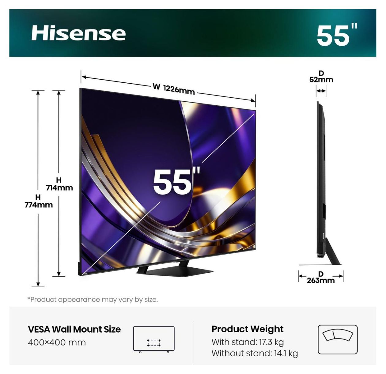 55U79S Pro LED 139,7 cm (55 Zoll) Fernseher 4K Ultra HD VESA 400 x 400 mm 