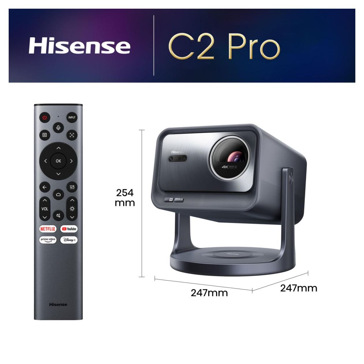 C2 Pro UHD 4K (3840x2160) 2600 ANSI Lumen  (Grau) 