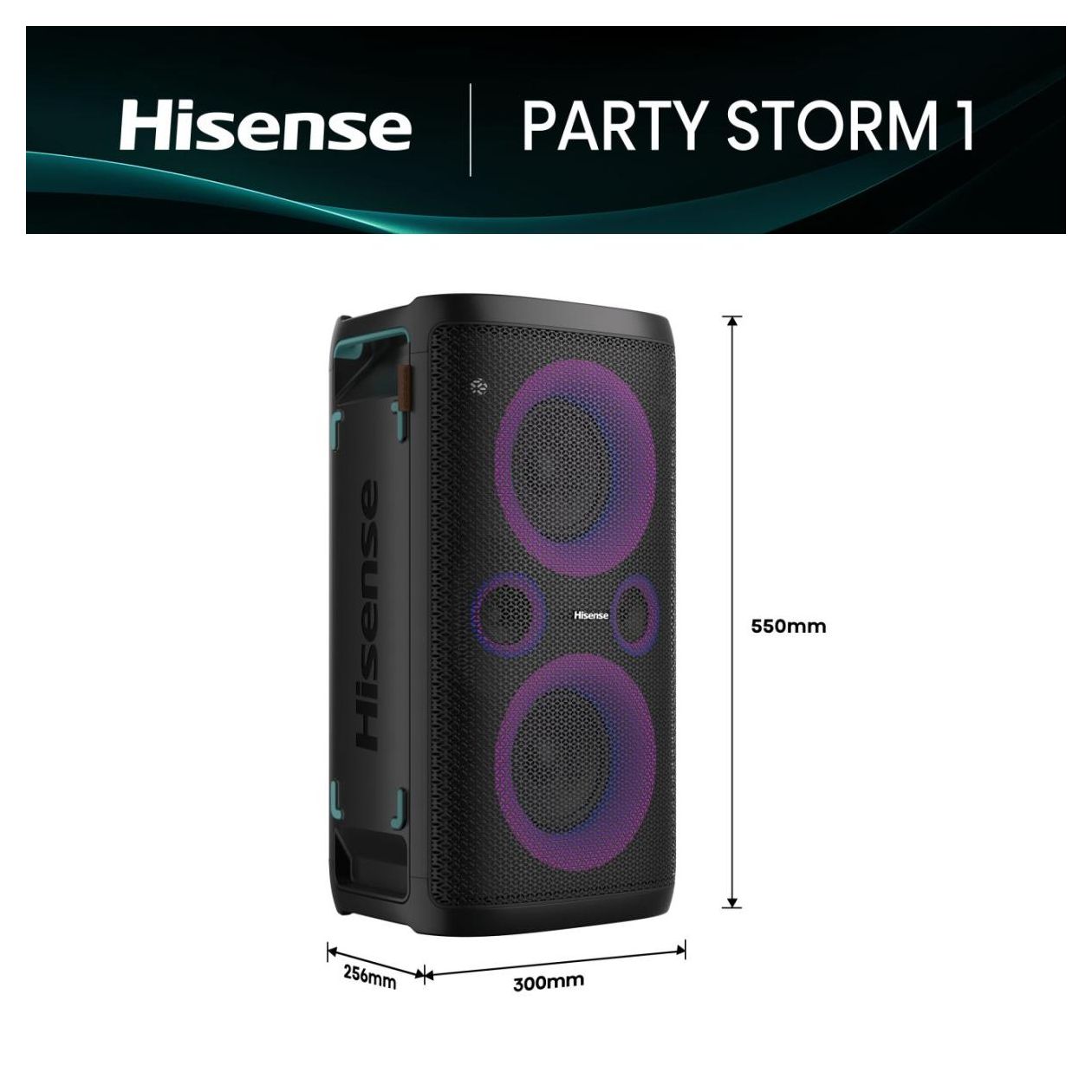 Party Storm 1 300 W Bluetooth Lautsprecher IPX4 Laufzeit bis 15 h  (Schwarz) 
