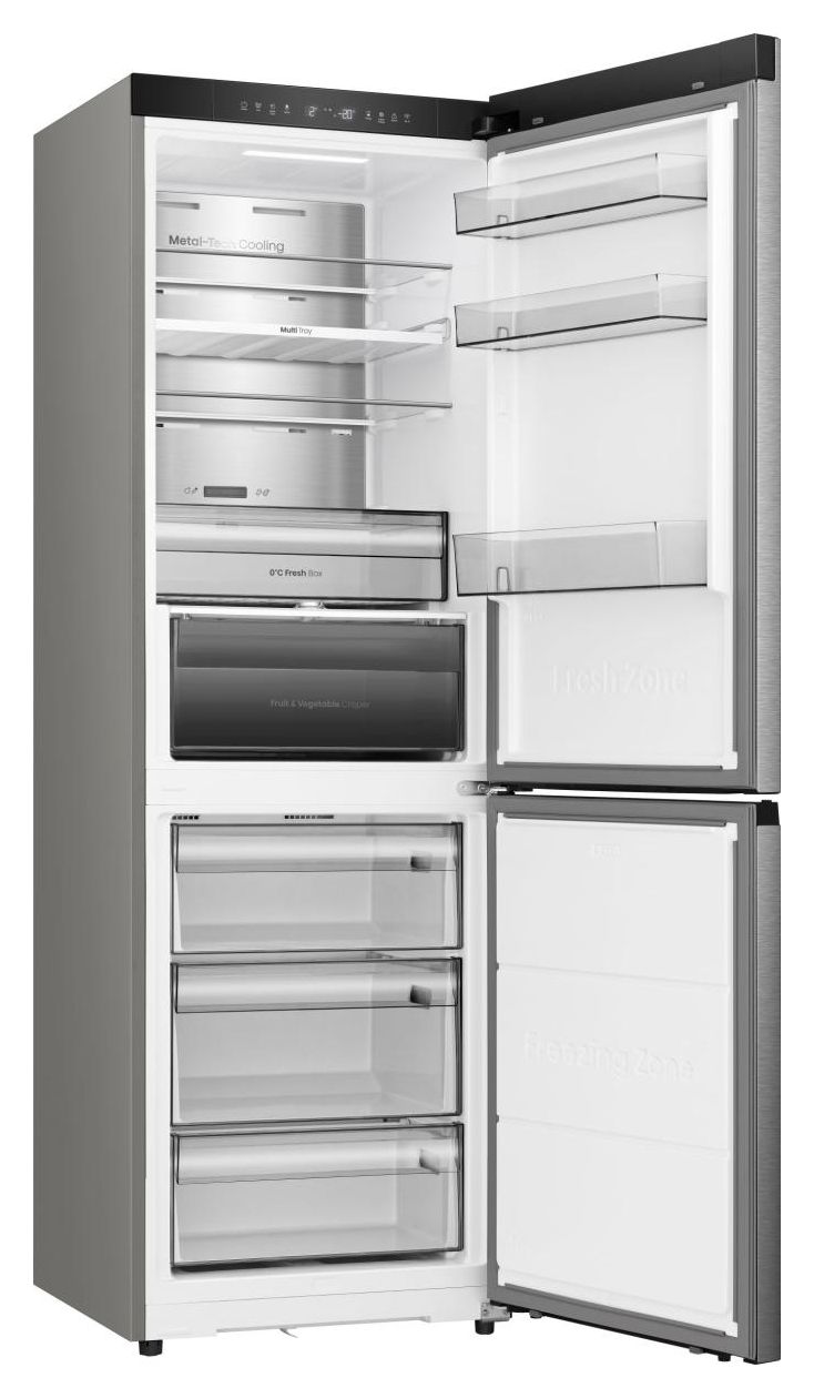 RB3K330SAIC 190 l / 115 l Kühl-Gefrierkombi freistehend NoFrost 165 kWh Jahr  (Grau, Edelstahl) 