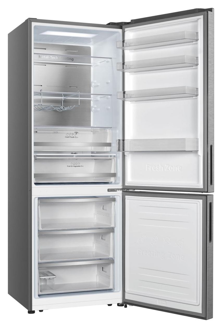 RB645N4BIB 345 l / 150 l Kühl-Gefrierkombi freistehend NoFrost 152 kWh Jahr  (Grau, Edelstahl) 