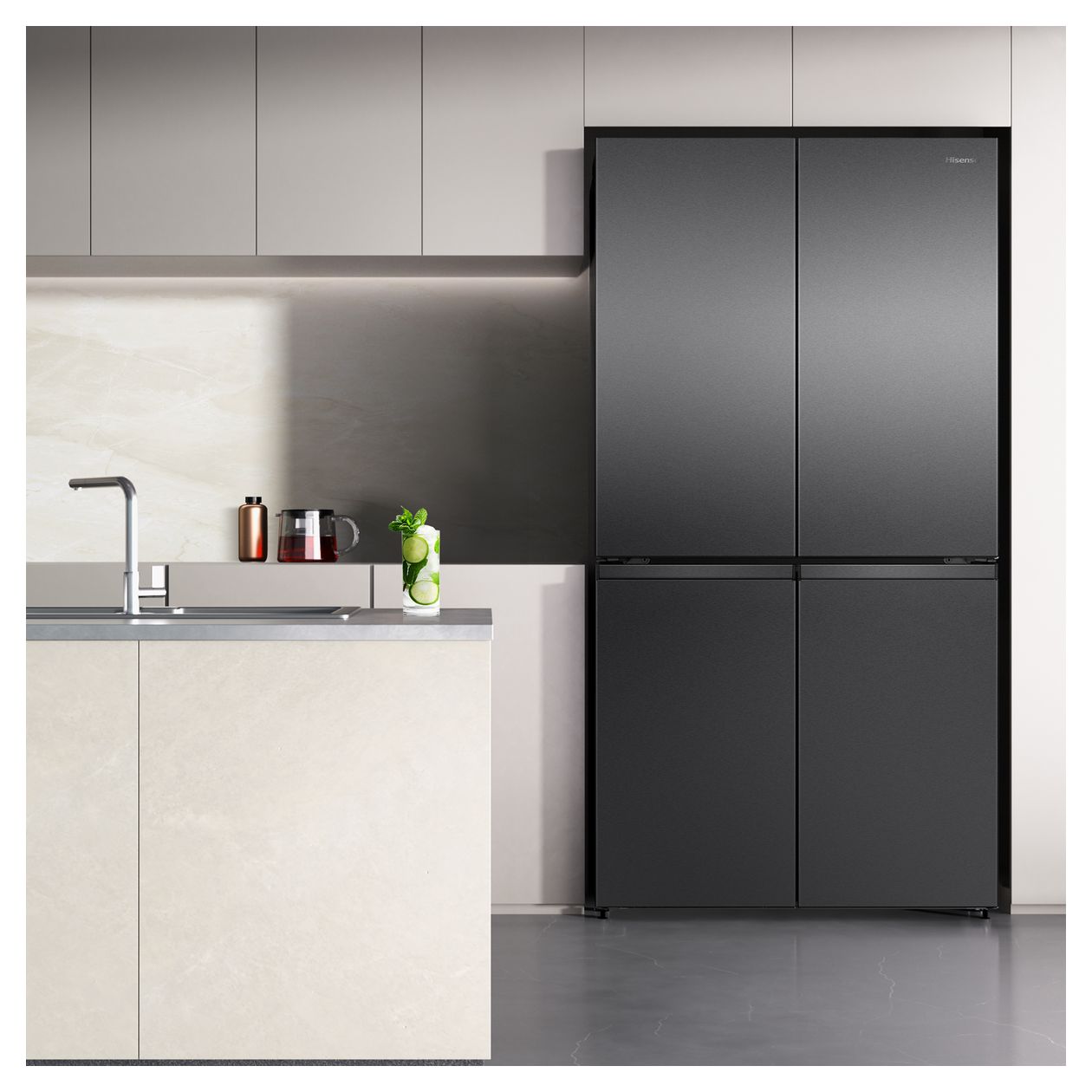 RQ5P640SSKD Side-by-Side Kühl-/ Gefrierkombination 397 l / 250 l 277 kWh NoFrost 1790 mm x 910 mm  (Schwarz, Edelstahl) 