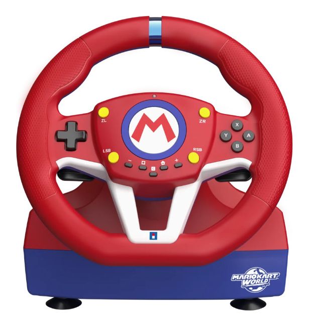 Mario Kart Racing Wheel Pro Mini Lenkrad Nintendo Switch 2 kabelgebunden  (Rot/Blau) 