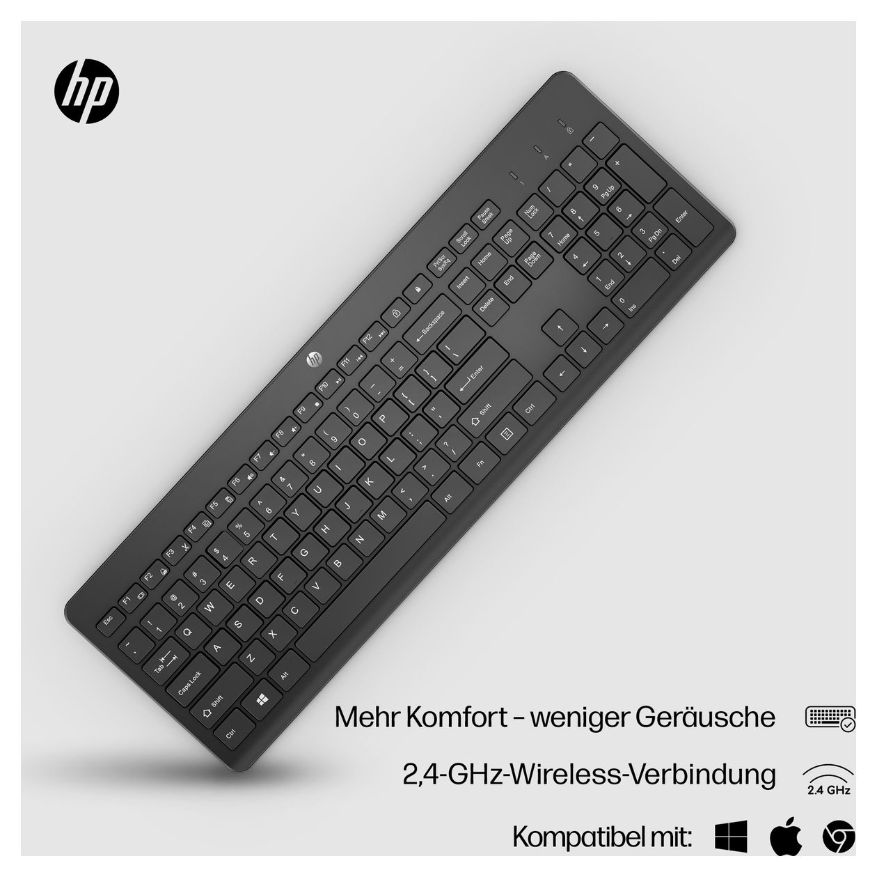 230 Universal Tastatur RF Wireless 2.4 GHz  (Schwarz) 